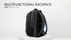 การลดราคาแบบจำกัดเวลา 17 นิ้วแล็ปท็อปกระเป๋าเป้สะพายหลังความจุขนาดใหญ่กันน้ำบุรุษวิทยาลัยกระเป๋าเป้สะพายหลังแล็ปท็อปธุรกิจที่มีช่องชาร์จ USB สีดำ