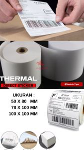 Thermal Direct Label/Kertas Label Stiker Blueprint/100 x 150 MM isi 250300 dan 500 PCS - ROLL