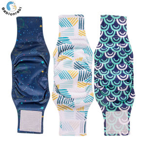 BIAI 1pc Male Dog Diaper Waterproof Washable Cloth Nappies Anti-Side Leak Reusable Pet Doggy Underwear Pants for Male Dog Leash