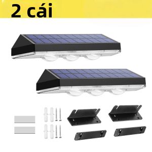 Đèn LED Năng Lượng Mặt Trời Nhiều Màu Sắc Ngoài Trời Chống Nước Trang Trí Sân Vườn Đèn Tường Siêu Sáng Chạy Bằng Năng Lượng Mặt Trời Cho Biệt Thự Cửa Ban Công Sân
