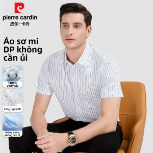 Pierre Cardin | Áo Sơ Mi Cổ Ngắn Kẻ Sọc Dễ Chăm Sóc Cotton DP