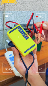 12V 20AH Intelligent Pulse Fast Car Battery Charger Maintainer with LED Display for Universal Motorcycle/Tricycle/Car Charging