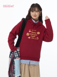 Gbiaior | Wine Red Oversize Hoodie Coat