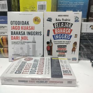 Paket 3 buku otodidak jago kuasai bahasa Inggris dari nol buku praktis belajar bahasa Inggris dan grammar tenses vocabulary conversation