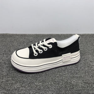 Leather Womens Casual Shoes Breathable Comfortable Fashionable Summer New Style Lace-Up round Toe Platform Rubber Outsole