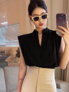 HUOLISI | Summer Sleeveless T-Shirt V-Neck Slim Short Crop