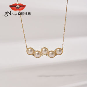 Pearl and Seashell Inlay Half-Round Mabe Pearl Necklace 13-16mm
