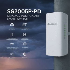TP-Link SG2005P-PD Omada 5-Port Gigabit Smart Switch with 1-Port PoE++ In and 4-Port PoE+ Out
