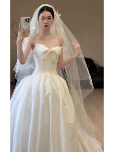 Butterfly Long Wedding Veil White Fairy Tale Bride Ceremony Registration Sweet Photography Props Soft Tulle Headpiece