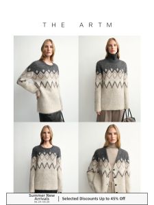 Hand-drawn Fair Isle Alpaca Linted Knitwear