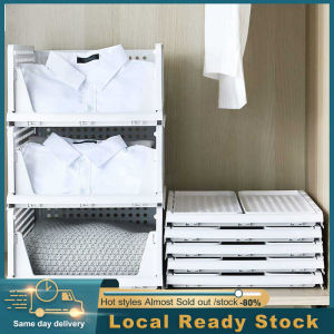 JFS Stackable Clothes Organizer Plastic Large Capacity Drawer Foldable Wardrobe Basket Box