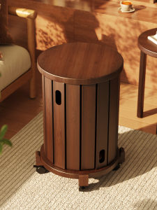 Retro Bamboo Stackable Combination Storage Bench Home Use Folding Low Table Vintage Style Utility Simple Design No Assembly Required