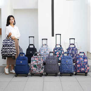 Waterproof Lightweight Universal Wheel Trolley Bag for Women and Shoulder Bag Portable Shopping Handbag New Arrival Excursion Bag Boarding