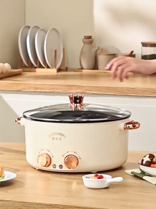 Dual Flavor Electric Hot Pot with Independent Temperature Control and Non-Stick Coating