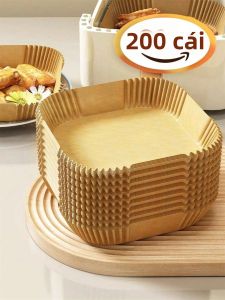 10-200 Chiếc Giấy Nướng Không Dính Dùng Một Lần Cho Nhà Bếp Airfryer Vi Sóng Thịt Nướng Miếng Lót Lót