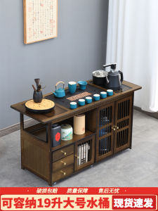 Mobile Tea Table Tea Table Kettle Integrated Home Balcony Solid Wood Small Tea Trolley Tea Table Kombucha Set Side Cabinet