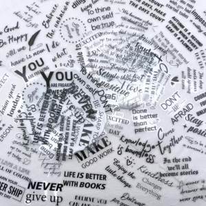50pcs Motivational Phrases PET Stickers Decals For Laptop Notebook Suitcase Skateboard Guitar DIY Aesthetic Transparent Stickers