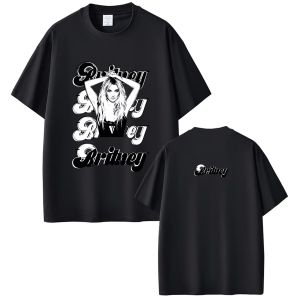 Sanrio | Britney Spears in The Zone Album Merch T Shirts Men Women Casual Retro Oversized Crewneck T-shirt Male Fashion Tshirt Streetwear