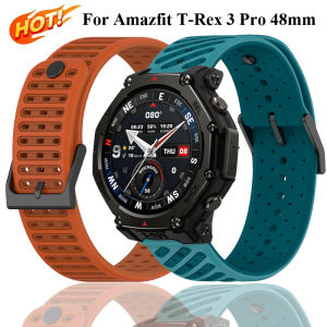 22mm Sport Silicone Strap For Amazfit T-Rex 3 Pro 48mm Two-Tone Band For Amazfit Bip 6 5/GTR 4 3 2e/Balance 2/Cheetah Round/Pro
