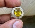Batu Sphene Natural Sphene Greenish Yellow rainbow sphene MEMO GRI CT 3.76 Dim 10.85x8.77x5.07mm. 