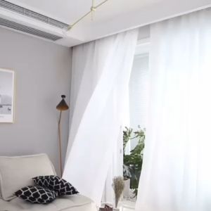 thefactorycurtain - Sheer Curtains Syer Plain Day Window Ready Made Hook Eyelet (100cm-300cm)