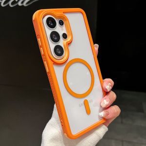 For Magsafe Magnetic Armor Clear Case For Samsung S26 S25 Edge S24 S23FE Plus Ultra A57 A37 A17 A07 A56 A36 A26 Shockproof Cover