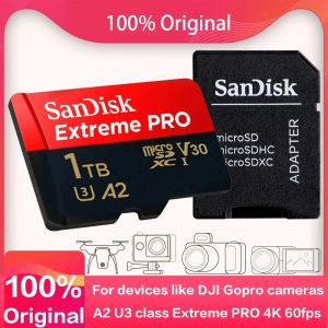 SanDisk Extreme Pro 1TB 512GB 128GB A2 Flash Card TF Micro SDXC Memory Card UHS-I 256GB A1 Adapter for 4K Camera