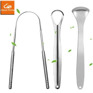 Premium 1pcs/3pcs Metal Tongue Scraper Cleaner for Adults & Kids Portable Stainless Steel Tongue Scrapers Brushes for Removing