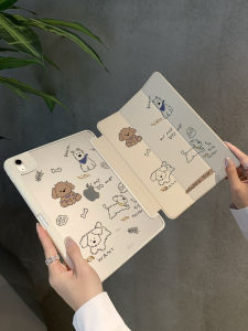 เคสอะครีลิกน้ำหนักเบาพับสามชั้นสำหรับ Apple iPad Air6 Pro11 ป้องกันรอยยับพร้อมช่องใส่ปากกา ดีไซน์การ์ตูนน่ารักสำหรับผู้หญิง
