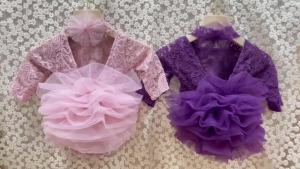 2pcs/sets Baby Tutu Dress Newborn Photography Outfit Adorable Lace Girl Princess Dress Romper Baby Gifts Photo Shooting Clothing