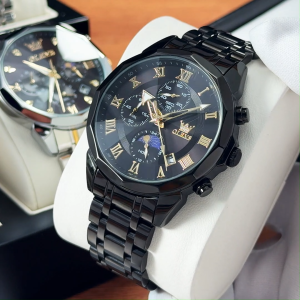 OLEVS Jam Tangan Pria Anti Air Original Stainless Steel Terbaru Luminous Kalender Men Watch