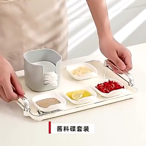6pcs/set Sauce Serving Bowls with Stacked Storage Box Hot Pot Seasoning Dipping Bowls Mini Dipping Plate