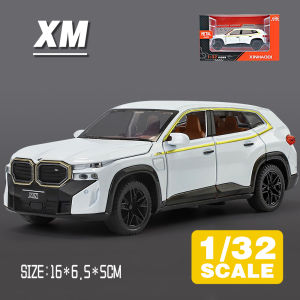 LEO 1:32 BMW XM SUV ยานพาหนะดายแคสโมเดลรถยนต์ลูกเต๋าของเล่นโลหะสำหรับเด็กผู้ชายเด็กการจำลองเอฟเฟกต์แสงเสียงของขวัญคอลเลกชันงานอดิเรก