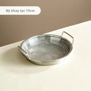 Khay Lọc Dầu Bằng Thép Không Gỉ Cao Cấp Dùng Được Nhiều Lần Đạt Chuẩn Thực Phẩm Dùng Cho Nhà Hàng Bếp Ăn Tách Dầu Mỡ