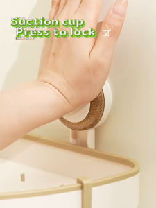 Ecoco Bathroom Corner Storage Rack Kitchen Shelf Organizer for Corner No Drill Firmly Adhesion