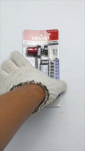 VESSEL Set Obeng Rachet Bit 10 Pcs No.TD-73MC Plate Rachet Screw Catcher Plus Minus Hexagonal Magnet