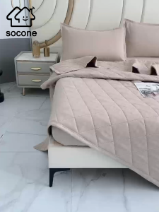Socone 4IN1 Hotel Quality Elegant Plain Comforter Bedding Set (1 Fitted Sheet 1 Comforter Blanket 2 Pillow Case)Soft Breathable & Elegant | Multiple Sizes Available
