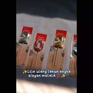 Lilin Angka Ulang Tahun Elegan Warna Metalik Ukuran Besar | Birthday Number Candle