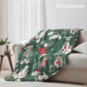 Beast Kingdom | christmas dog Soft Warm Flannel Blanket Lightweight Cozy Christmas Halloween Home Decor Room