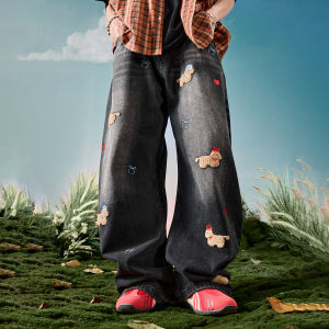American Style Embroidered Warm Pants