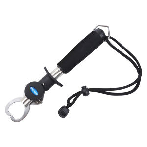 Stainless Steel Fish Lip Gripper - 40lb Capacity with Built-in Scale Fishing Rack & Mouth Clamp Tool