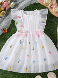 Princess Dress for Little Girls Baby Girl Summer Clothes 1-2 Years Old Trendy Baby Outfit 3 Korean Style Childrens Tulle Skirt