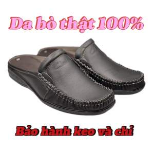 GIÀY SỤC NAM DA BÒ CAO CẤP GIÀY ĐI BỀN ÊM CHÂN BẢO HÀNH TRỌN ĐỜI MÀU NÂU VÀ ĐEN