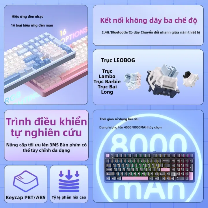 LEOBOG | Bàn Phím Chơi Game Có Dây và Không Dây 3 Chế Độ cho Nữ | BigBuy360 - bigbuy360.vn LEOBOG | Bàn Phím Chơi Game Có Dây và Không Dây 3 Chế Độ cho Nữ | BigBuy360 - bigbuy360.vn
