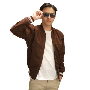 Jaket Pria Wanita Jaket Bomber Suede Prime Pria Brown Coklat Brand Bapin Ukuran Jumbo M - 5XL