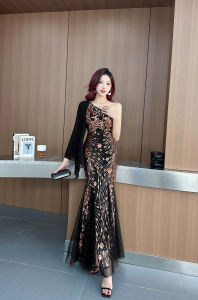 New Elegant Champagne French Host Mermaid Evening Dress