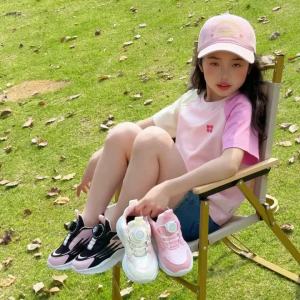 NBGAGA | Childrens Girls Mesh Breathable Sneakers Non-Slip Lightweight Casual Tennis Outdoor Comfortable Flat Walking Shoes Size 28-39