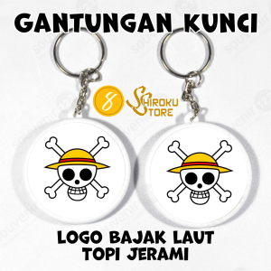Gantungan Kunci Logo Bajak Laut Topi Jerami / Ganci Mugiwara One Piece / Strawhat Pirates Keychain