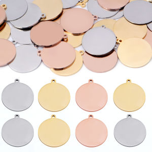10pcs 6/8/10/12/15/18/20/25/30mm Stainless Steel Pendant Flat Circle Blank Cabochon Setting Tray For Jewelry Making DIY Accessor
