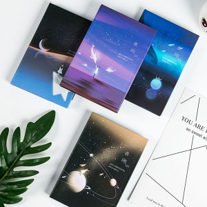 A5 Notebook Blue Mood Night Flight Color Inside Page Hardcover Book Art Style Hand Book Notepad Gift Hard Copy Notebook